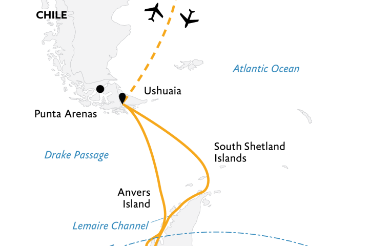 Crossing the Circle: Southern Expedition (Buenos Aires) (Itinerary Map)