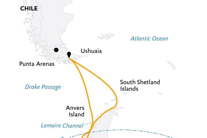 Crossing the Circle: Southern Expedition (Itinerary Map)