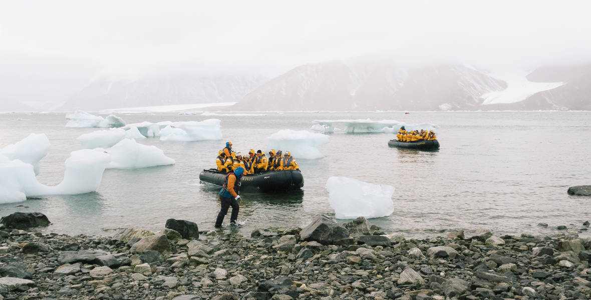 Glacier landing Ellesmere Island