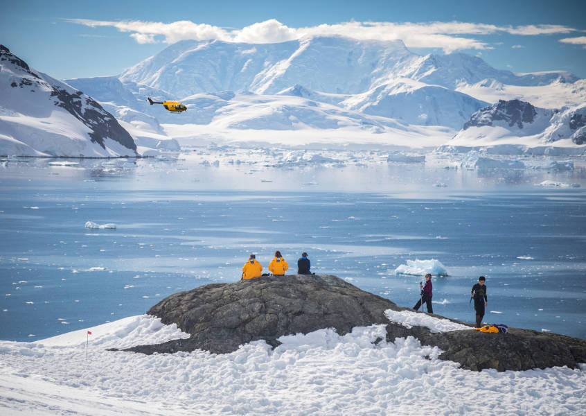 Guests at Paradise Harbour, Antarctica.