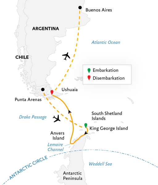 南极捷运：飞越德雷克海峡（飞去船回）