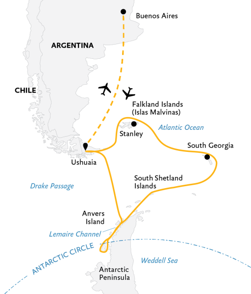 史诗般的南极：福克兰群岛（马尔维纳斯群岛）、南乔治亚岛以及穿越南极圈