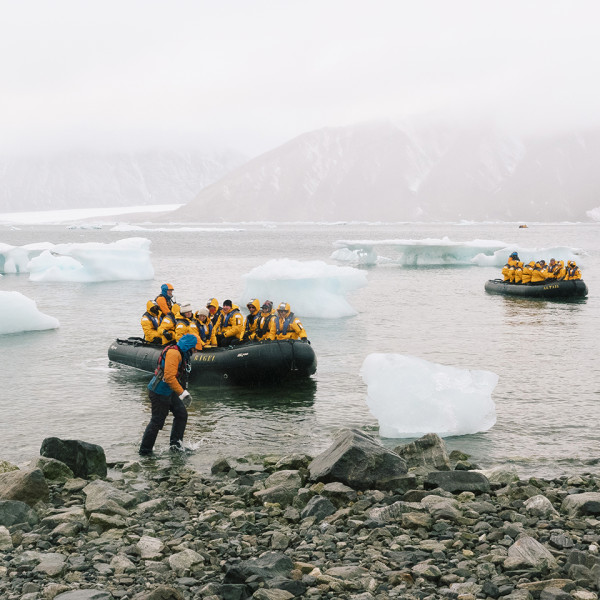 Glacier landing Ellesmere Island