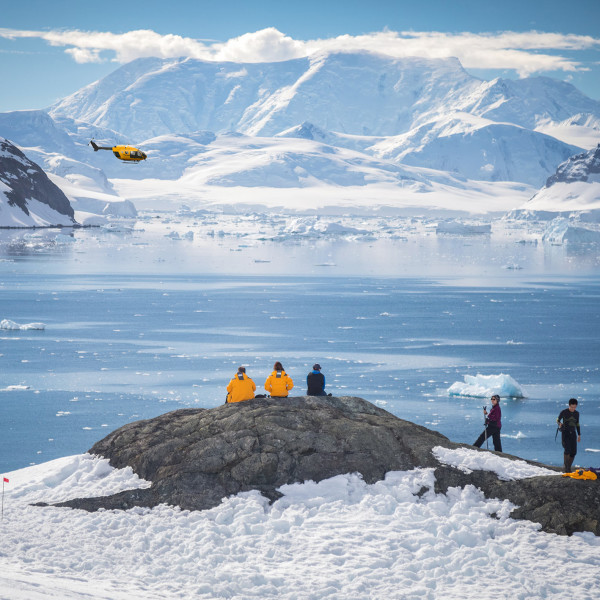 Guests at Paradise Harbour, Antarctica.